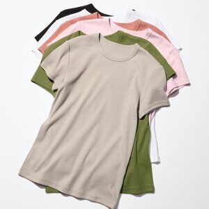 Soft Ribbed T-Shirt short sleeve crew neck XS Green